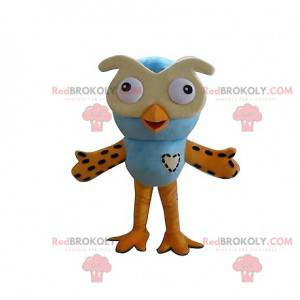 Mascotte gufi blu e gialli. Costume da gufi - Redbrokoly.com