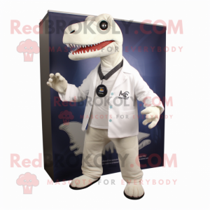 Hvid Tyrannosaurus maskot...