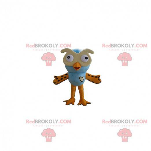 Maskottchen blaue und gelbe Eulen. Eulenkostüm - Redbrokoly.com