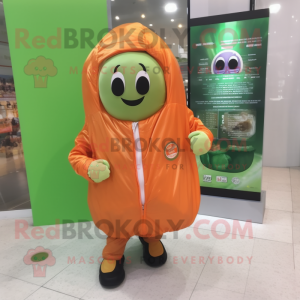 Orange agurk maskot kostume...