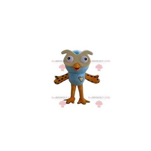 Maskottchen blaue und gelbe Eulen. Eulenkostüm - Redbrokoly.com