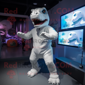 White T Rex mascotte...