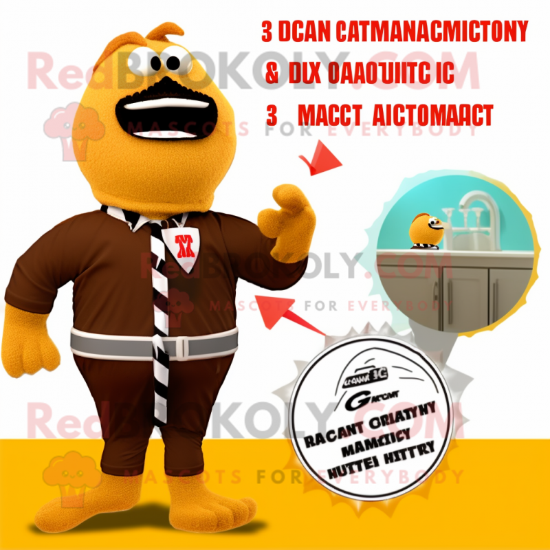 Brown Butter Chicken mascot costume character dressed with a Bikini and Cufflinks Brown Butter Chicken mascot costume character dressed with a Bikini and Cufflinks