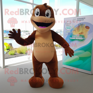 Brown Mermaid mascotte...