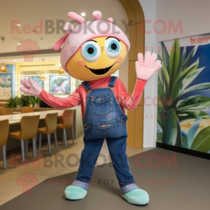 nan Shrimp Scampi mascot costume character dressed with a Jeans and Headbands