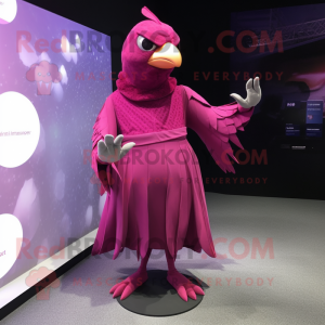 Magenta Pigeon maskot drakt...