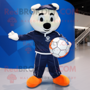 Navy Handball Ball mascot costume character dressed with a Waistcoat and Gloves