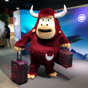 Maroon Yak maskot drakt...