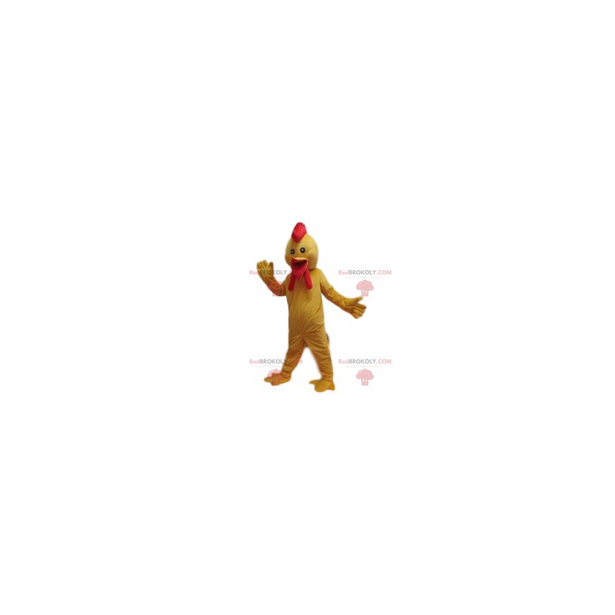 Hühnermaskottchen mit einem schönen Wappen. Hühnerkostüm -