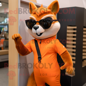 Orange ekorre maskot kostym...