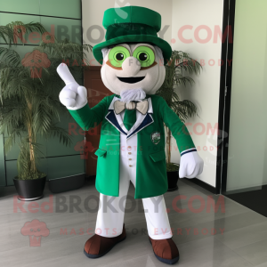 Forest Green Doctor mascot costume character dressed with a Polo Tee and Pocket squares