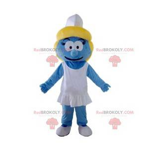 Mascotte de la Schtroumpfette bleuE avec son bonnet blanc -