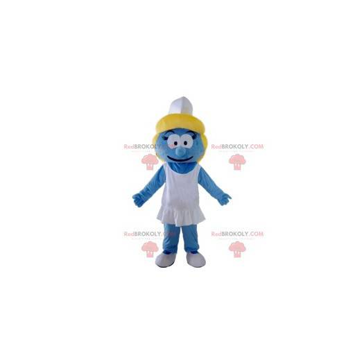 Mascot Pitufina azul con su gorra blanca - Redbrokoly.com