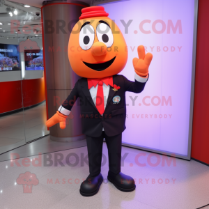 nan Television mascot costume character dressed with a Suit Pants and Tie pins