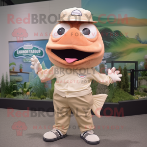 Beige laks maskot drakt...