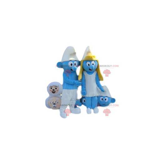 Blue Smurf mascot with his white cap 
