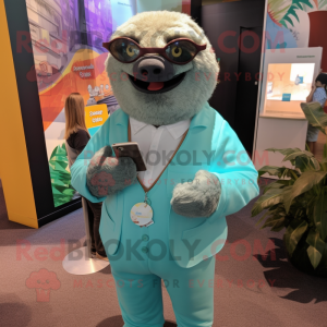 Teal Sloth mascotte kostuum...