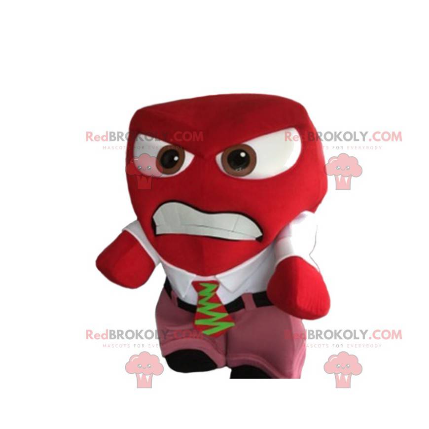 Aggressiv rød snemand maskot med sin dragt og slips - Aggressiv rød snemand maskot med sin dragt og slips -