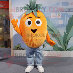 Oransje Mango maskot drakt...