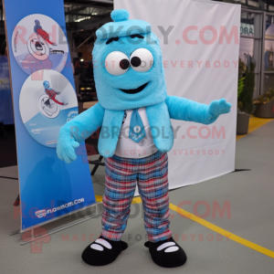 Sky Blue Unicyclist maskot...