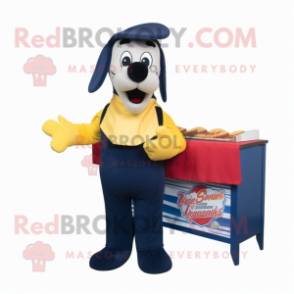 Navy Hot Dogs mascot costume character dressed with a Long Sleeve Tee and Bow ties