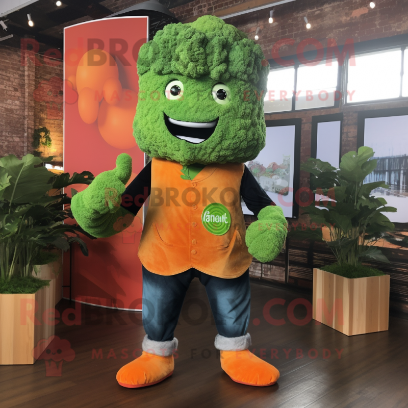Rust Broccoli mascot costume character dressed with a Bootcut Jeans and Cufflinks Rust Broccoli mascot costume character dressed with a Bootcut Jeans and Cufflinks