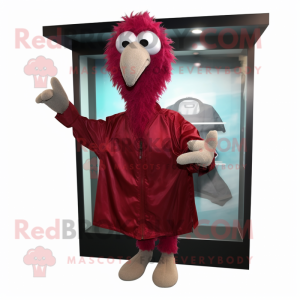 Maroon Ostrich mascotte...