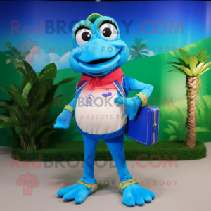 Blue Frog mascotte kostuum...