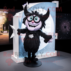 Black Tooth Fairy mascot costume character dressed with a Cardigan and Eyeglasses