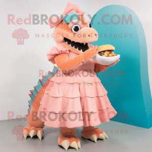 Peach Ankylosaurus maskot...