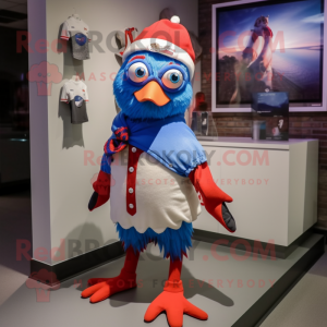 Red Blue Jay maskot kostume...