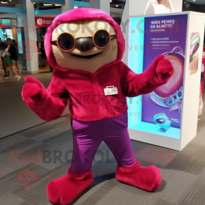 Magenta luiaard mascotte...