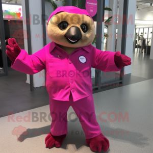 Magenta luiaard mascotte...