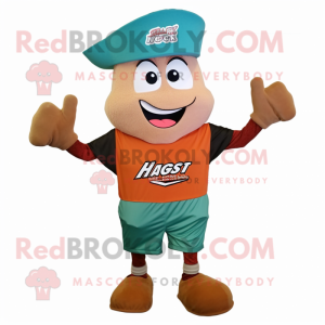 Rust Ray mascot costume character dressed with a Cargo Shorts and Beanies