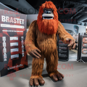 Rust Sasquatch mascot costume character dressed with a Leggings and Beanies