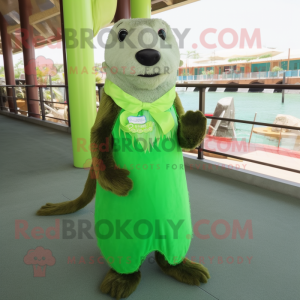 Lime Green Otter mascotte...