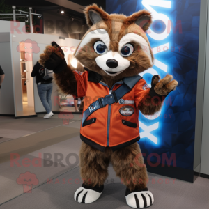 Rust Raccoon maskot kostym...