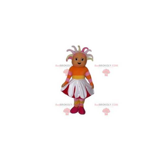 Little girl mascot with a flower costume - Redbrokoly.com