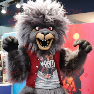 nan Werewolf mascot costume character dressed with a Tank Top and Hair clips