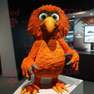 Orange Eagle maskot kostym...