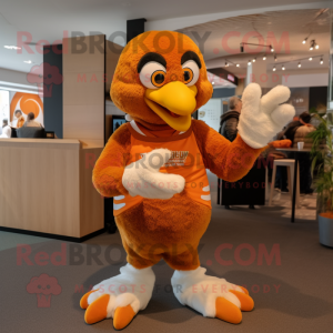 Orange Eagle maskot kostym...