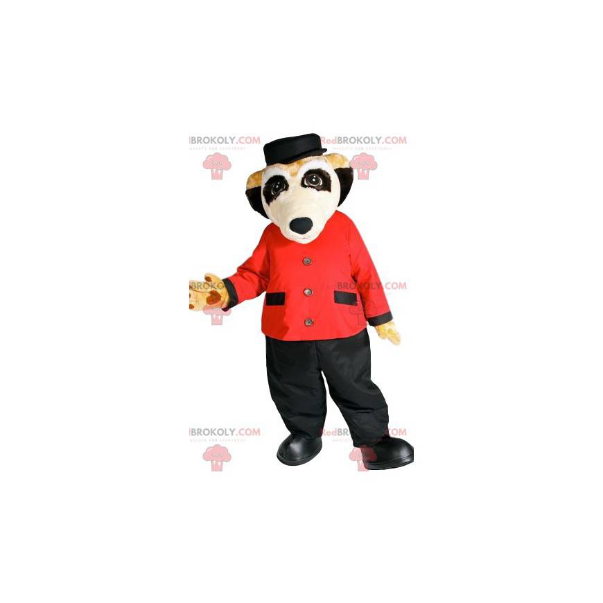 Černá a bílá psí maskot v oblečení ženicha - Redbrokoly.com Černá a bílá psí maskot v oblečení ženicha - Redbrokoly.com