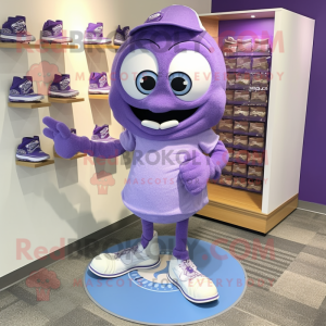 Lavender Engagement Ring mascot costume character dressed with a Capri Pants and Shoe laces