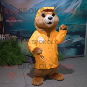 Rust Otter maskot kostym...