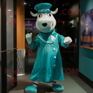 Postava maskota Teal Cow...