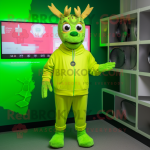 Lime Green Deer mascotte...