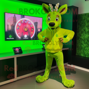 Lime Green Deer maskot...