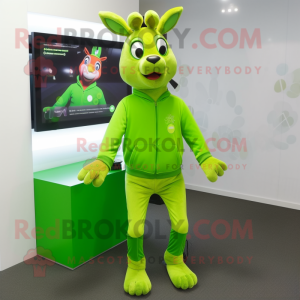 Lime Green Deer mascotte...