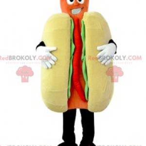 Mascot hot dog ketchup y mostaza. Disfraz de perro caliente -