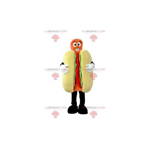 Mascot hot dog ketchup y mostaza. Disfraz de perro caliente -